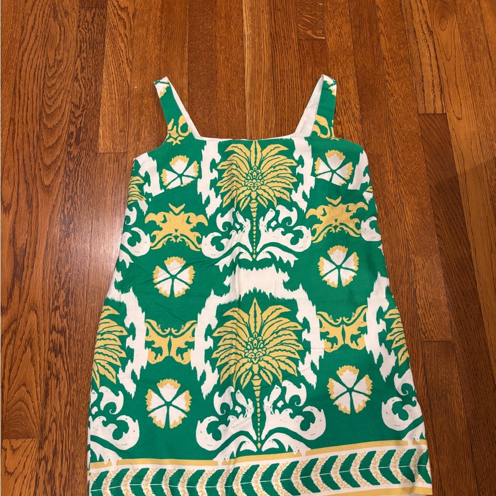 ANTONIO MELANI Green and Yellow Midi Dress
